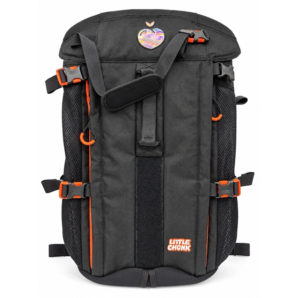 Little Chonk Maxine One Pet Carrier Backpack Black Orange Tail Port With Tags